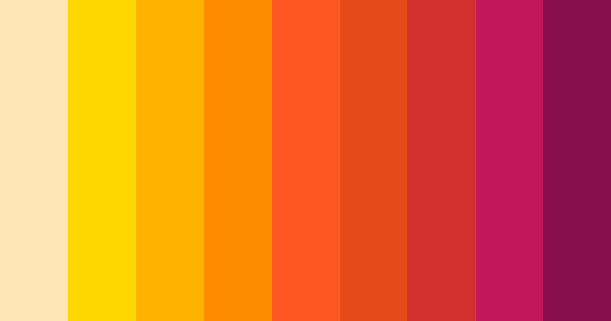 Download bright orange color palette PNG image (landscape)