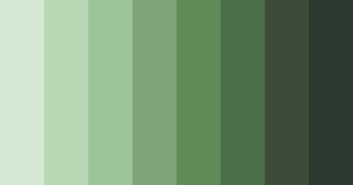Download shades of moss green color palette PNG image (landscape)
