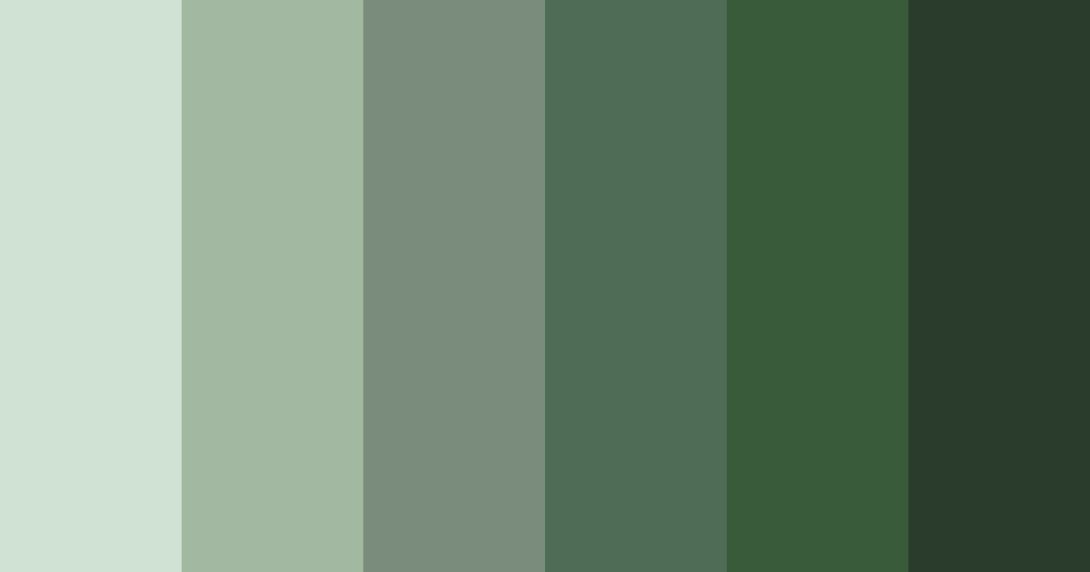 Download shades of green hazel color palette PNG image (landscape)