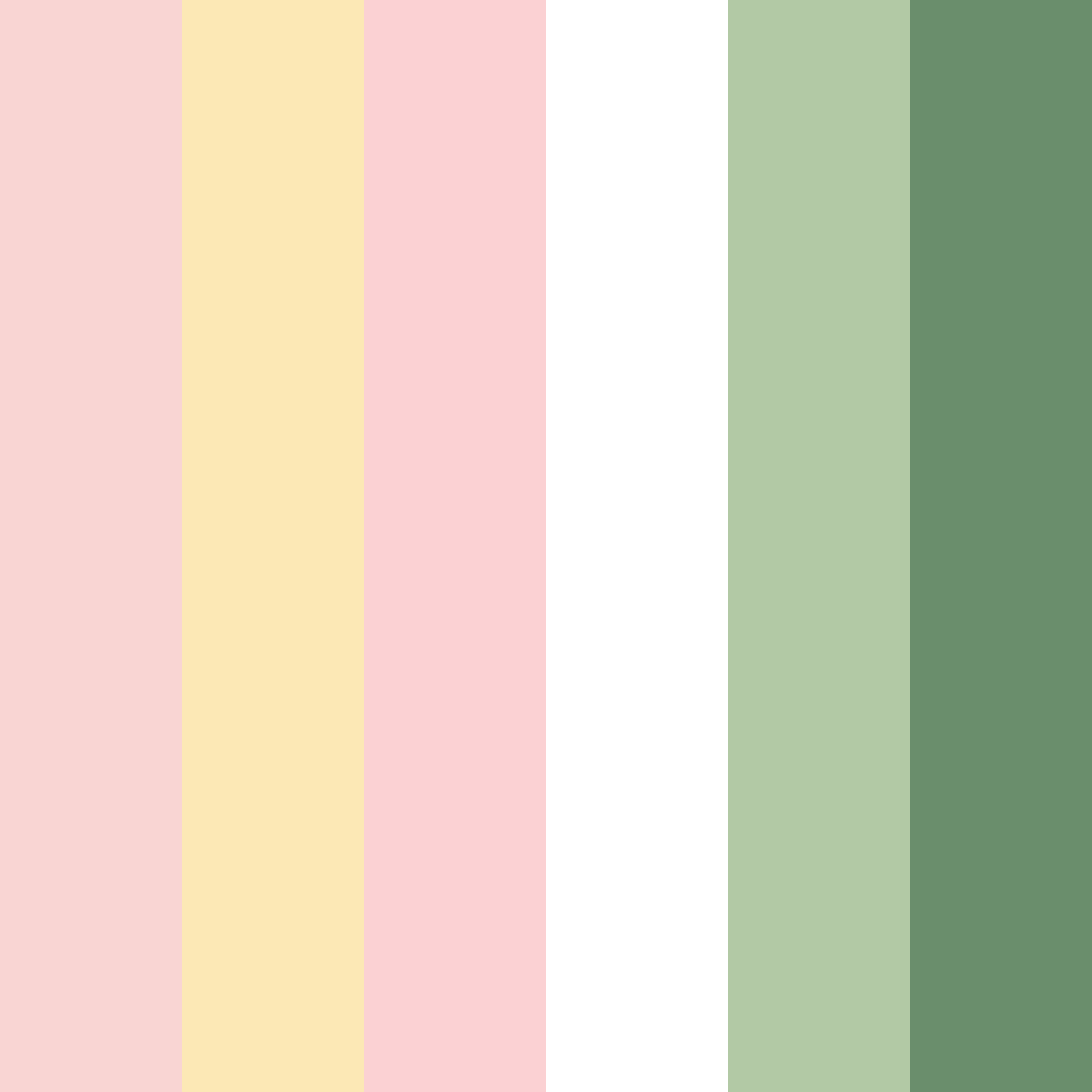 Download sage and pink blossom color palette PNG image (square)