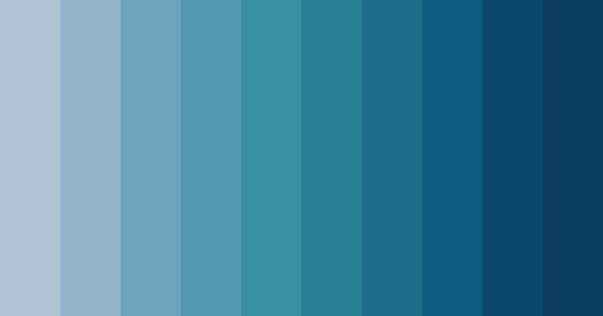 Download cascade of blues color palette PNG image (landscape)