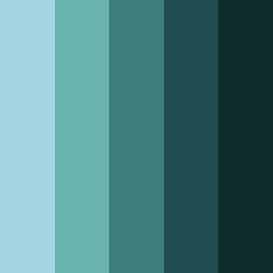 Download shades of blue green color palette PNG image (square)