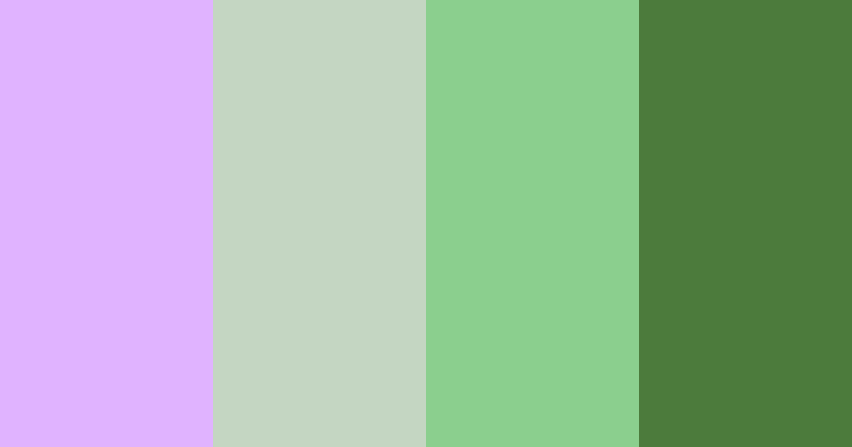 Download purple greenery color palette PNG image (landscape)