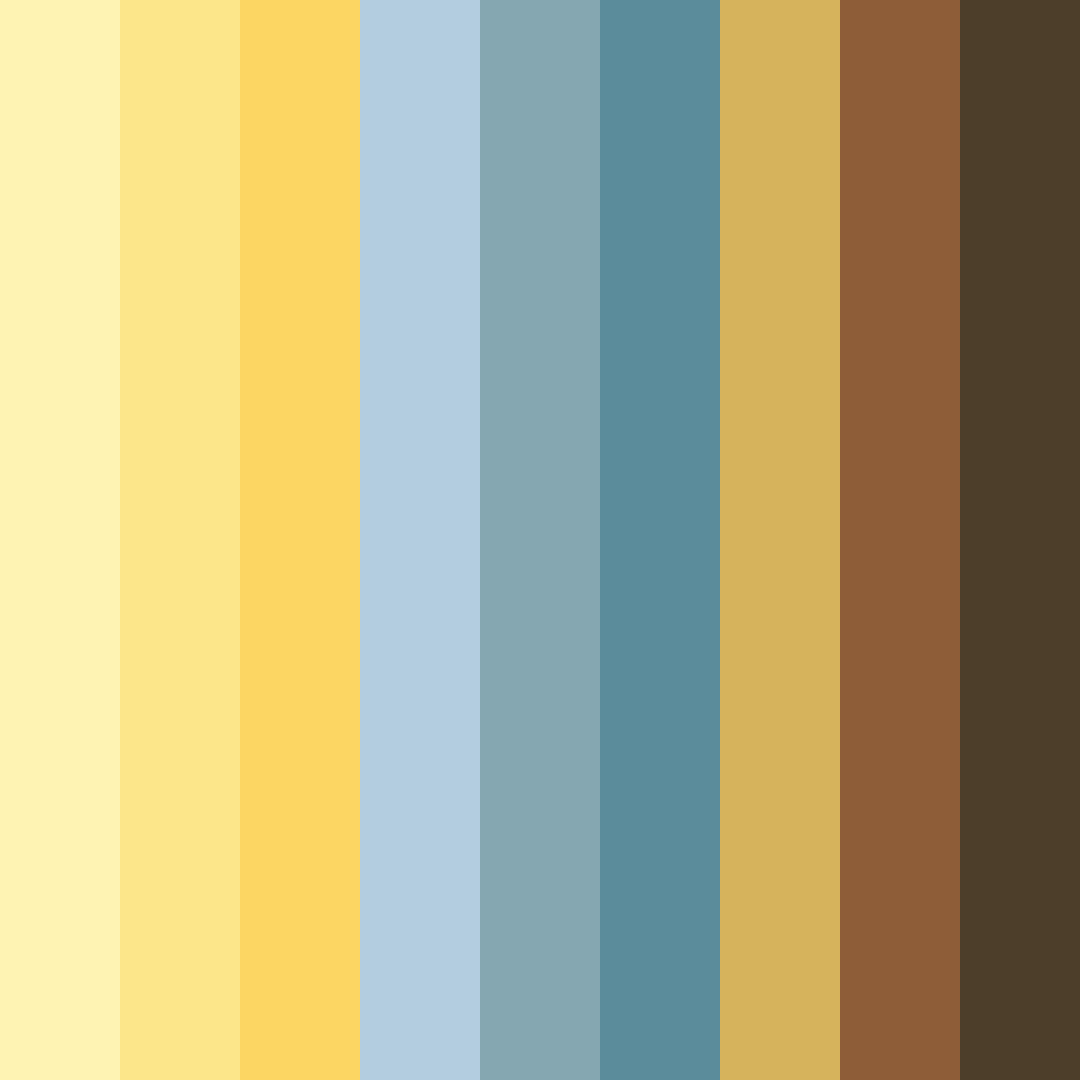 Download sunny shoreline color palette PNG image (square)