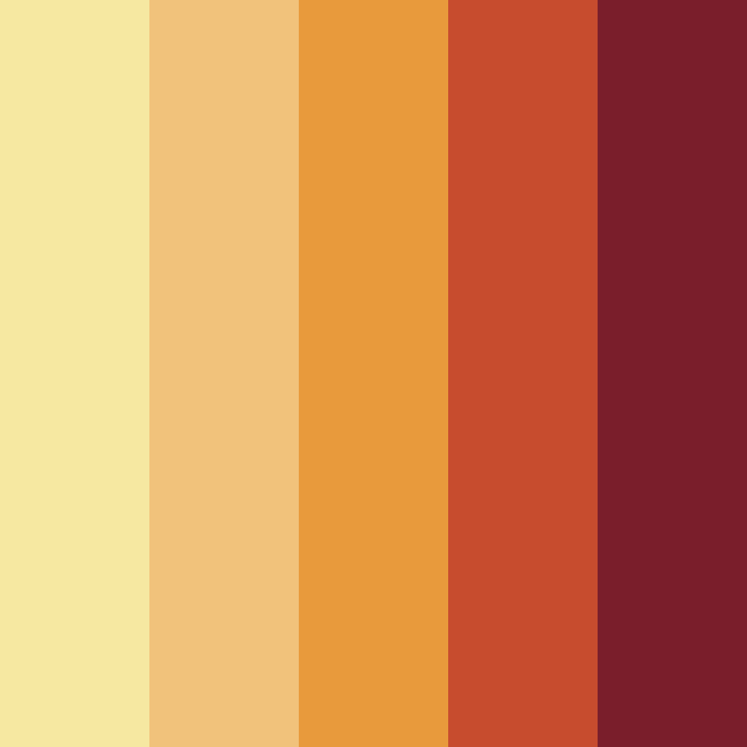 Download warm sunset color palette PNG image (square)