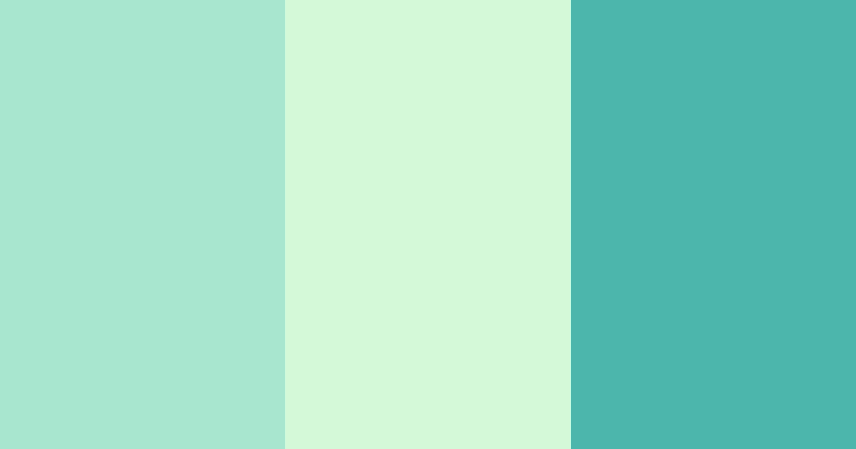 Download minty green color palette PNG image (landscape)