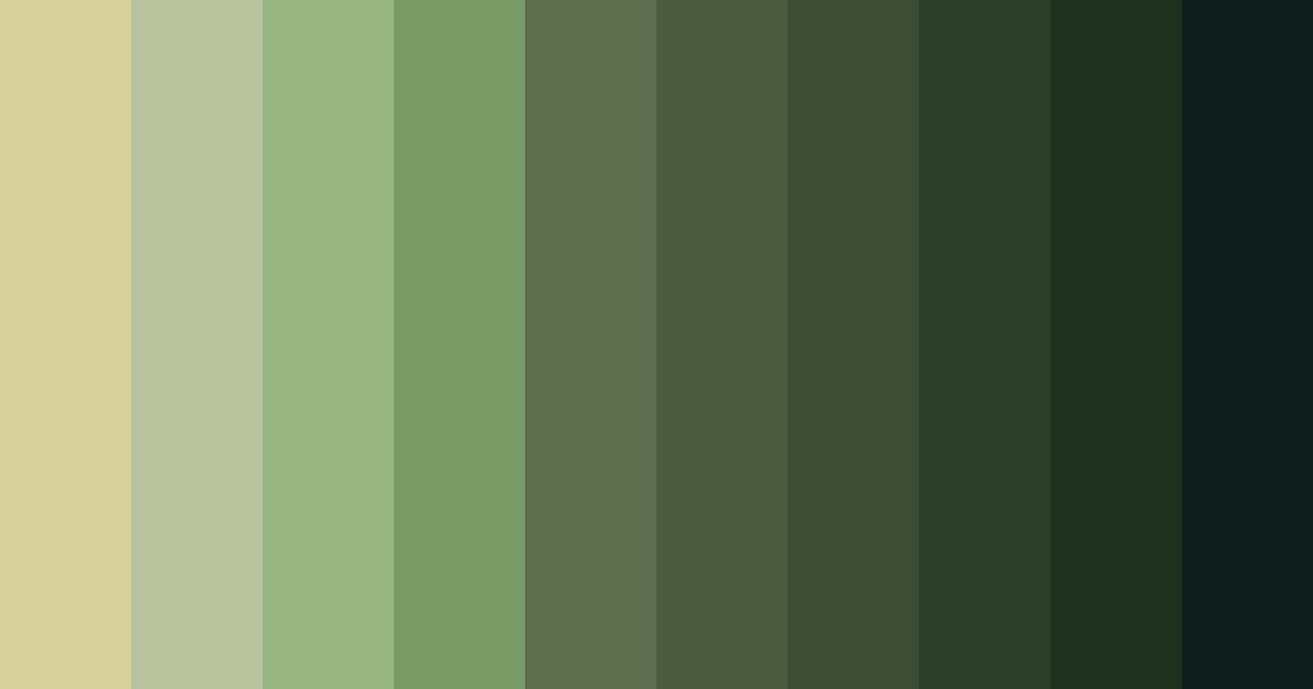 Download olive shades color palette PNG image (landscape)
