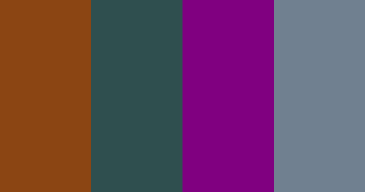 Download saddle brown, dark slate grey, purple, and slate grey color palette PNG image (landscape)