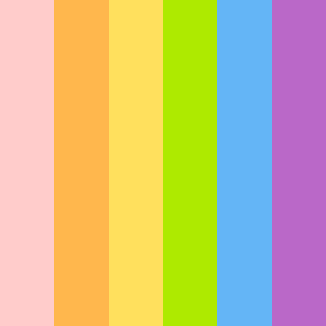 Download vibrant rainbow color palette PNG image (square)