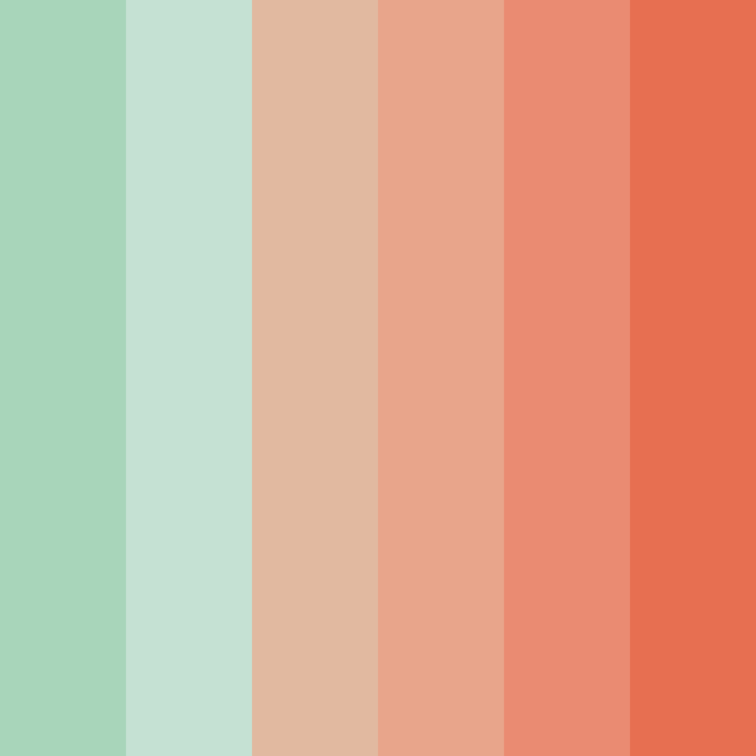 Download peachy green color palette PNG image (square)