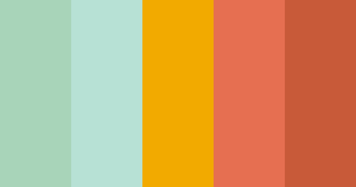 Download shades of green and coral color palette PNG image (landscape)