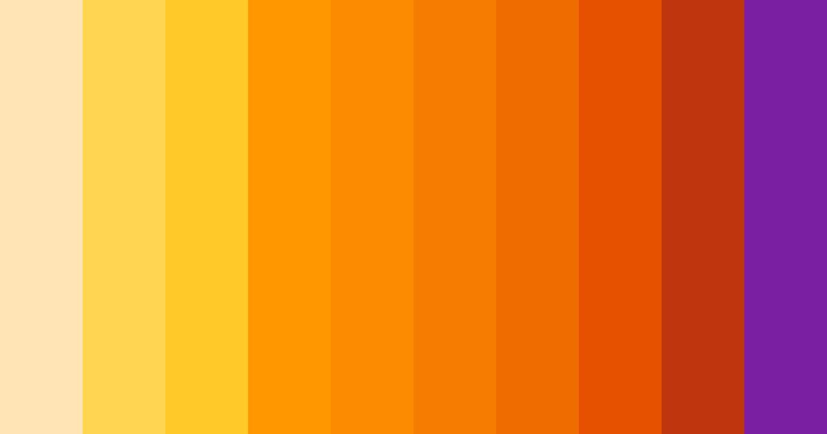 Download shades of orange color palette PNG image (landscape)