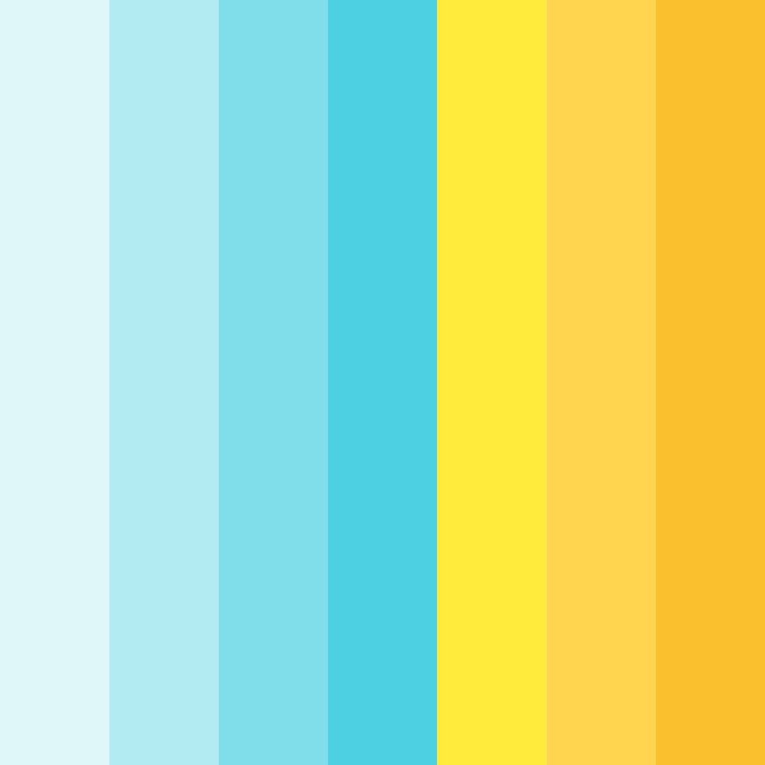 Download beachy blue color palette PNG image (square)