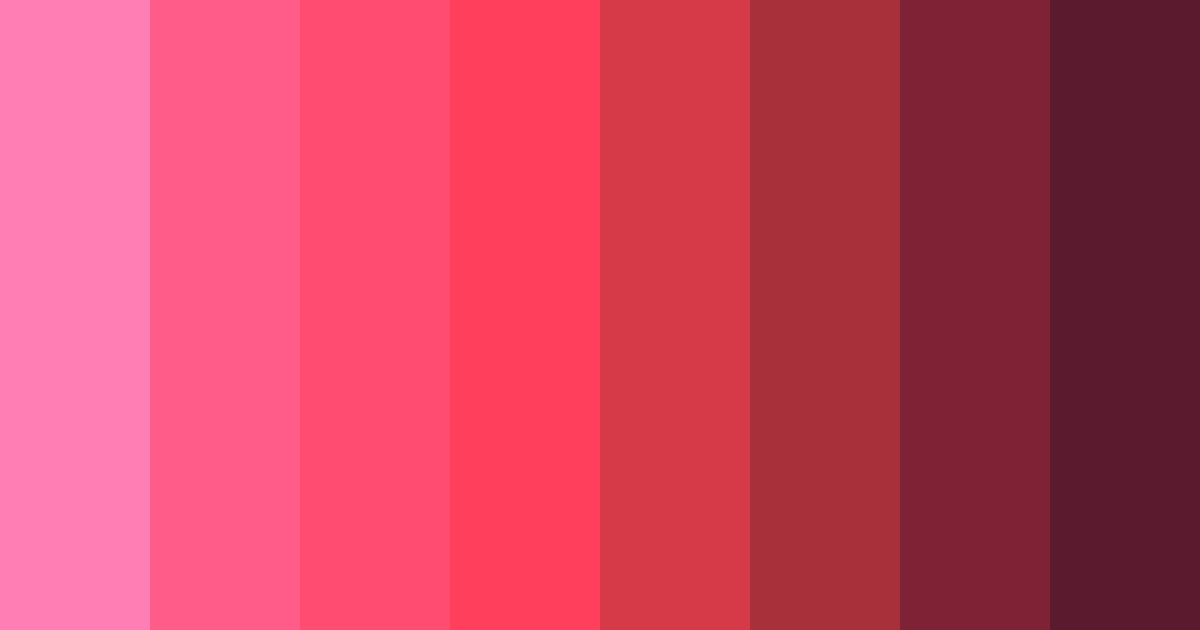Download screaming pink shades color palette PNG image (landscape)