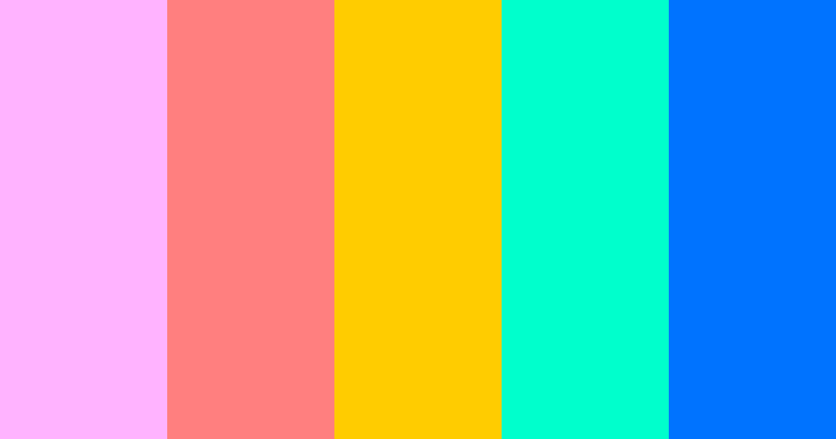 Download neon rainbow color palette PNG image (landscape)