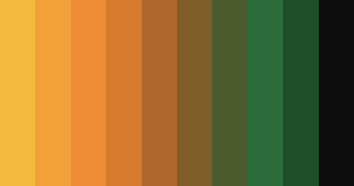 Download orange and green harmony color palette PNG image (landscape)