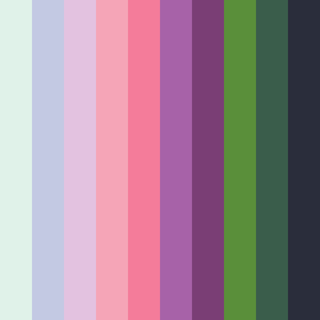 Download saturated garden dream color palette PNG image (square)
