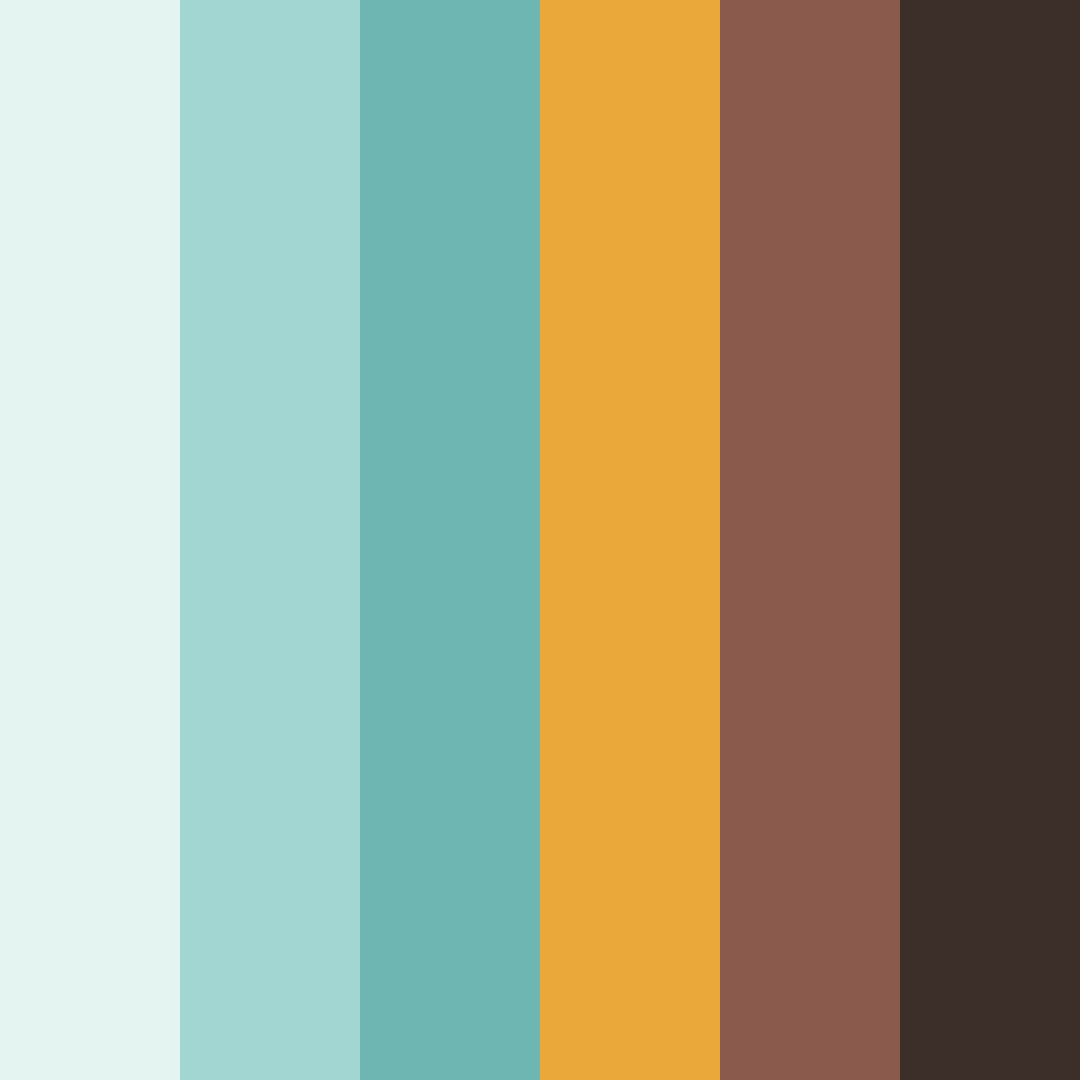 Download teal and gold serenity color palette PNG image (square)