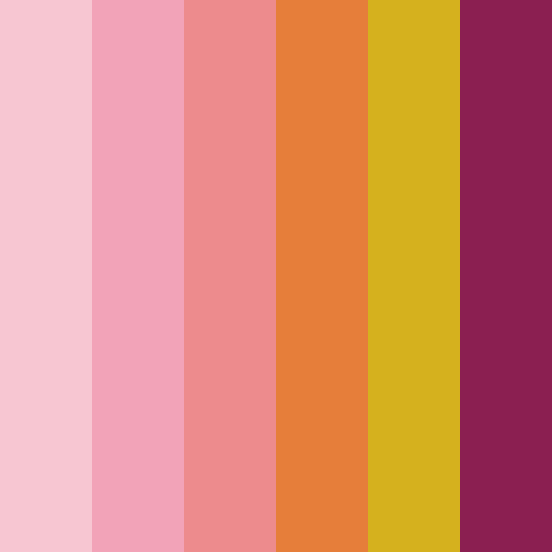 Download vibrant pink rainbow color palette PNG image (square)