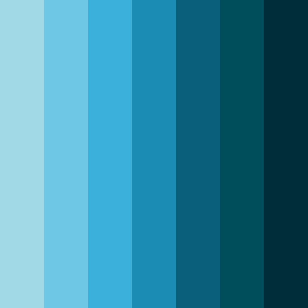Download light blue ocean color palette PNG image (square)