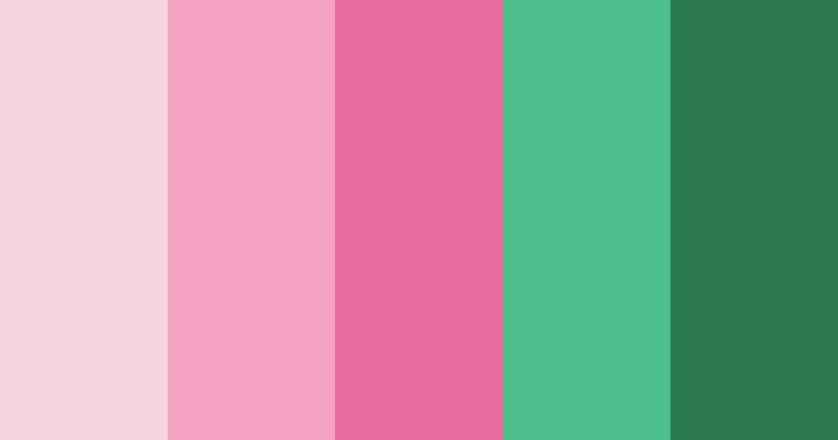 Download pink and green delight color palette PNG image (landscape)