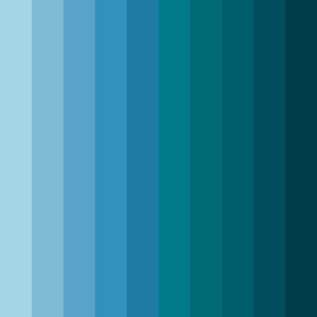 Download light blue ocean color palette PNG image (square)