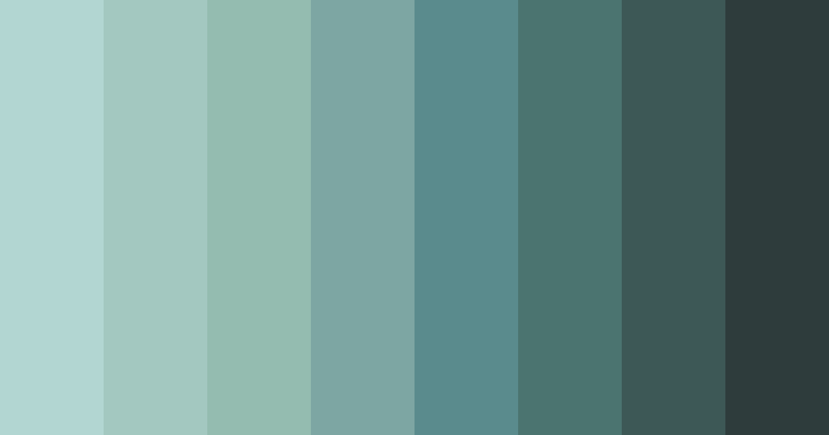 Download dusty teal shades color palette PNG image (landscape)