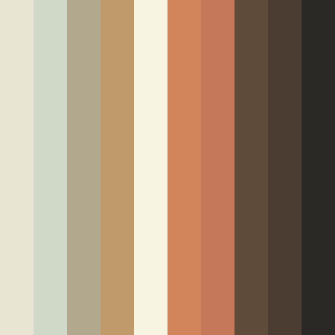 Download earthy tones color palette PNG image (square)