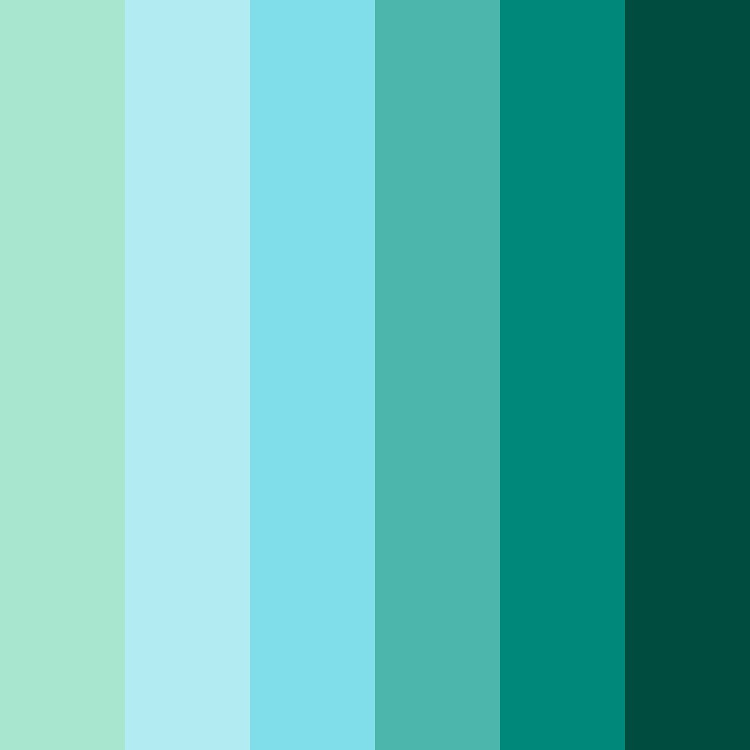 Download shades of green and sky blue color palette PNG image (square)