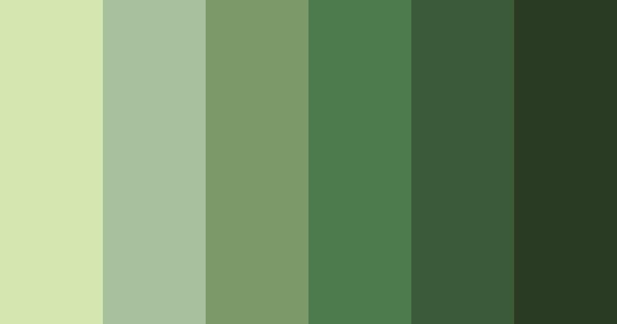 Download mossy shades of green color palette PNG image (landscape)