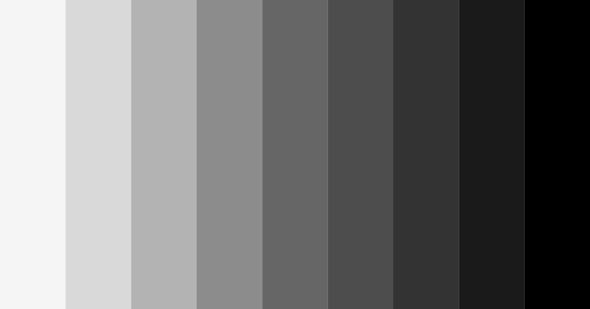 Download shades of black color palette PNG image (landscape)