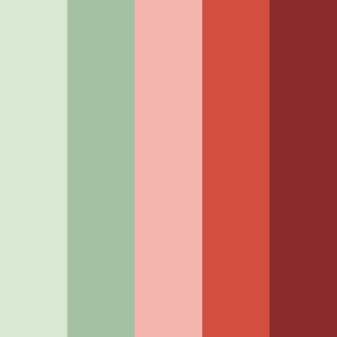 Download red and sage green bliss color palette PNG image (square)