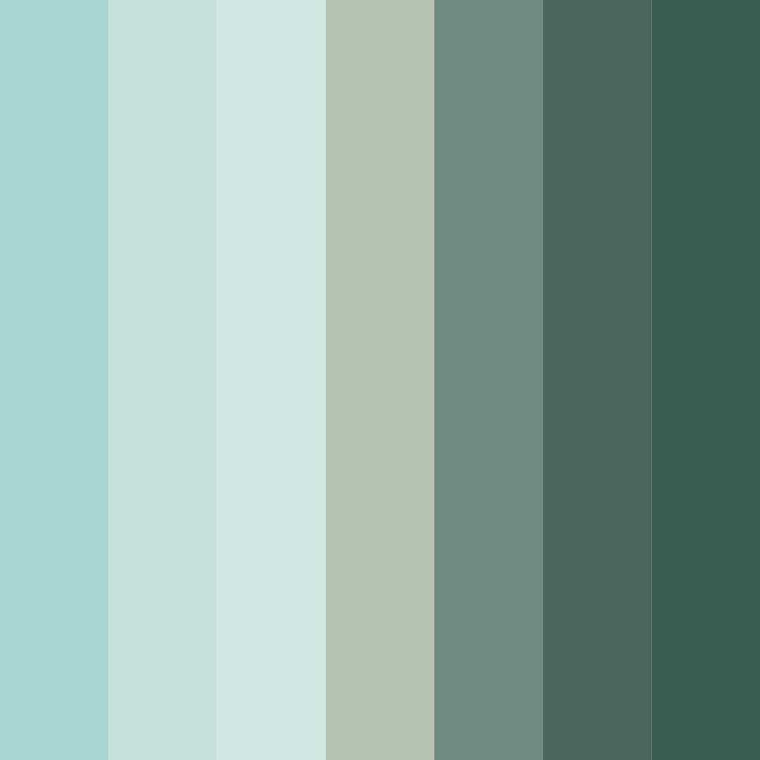 Download emerald tranquility color palette PNG image (square)