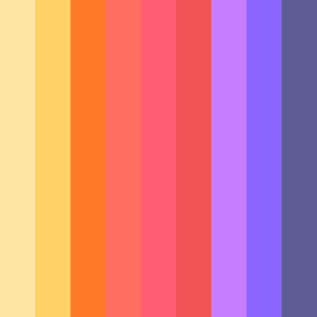 Download sunset soirée color palette PNG image (square)