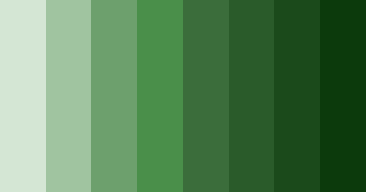 Download dark green shades color palette PNG image (landscape)