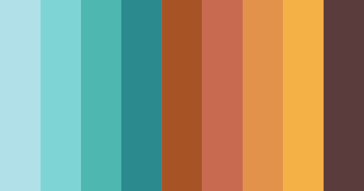 Download dark cyan and brick orange color palette PNG image (landscape)