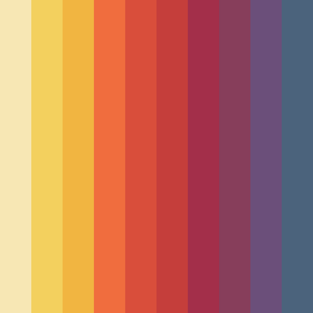 Download warm shades of yellow and red color palette PNG image (square)