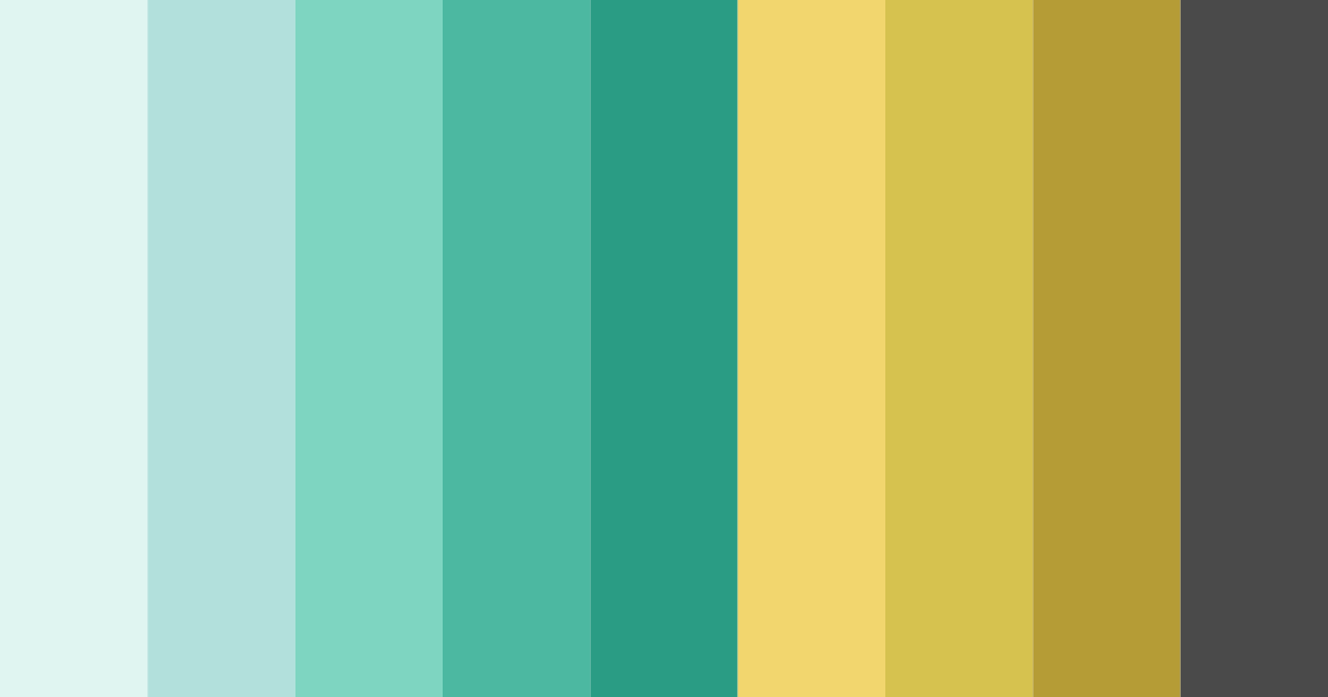 Download teal & gold elegance color palette PNG image (landscape)