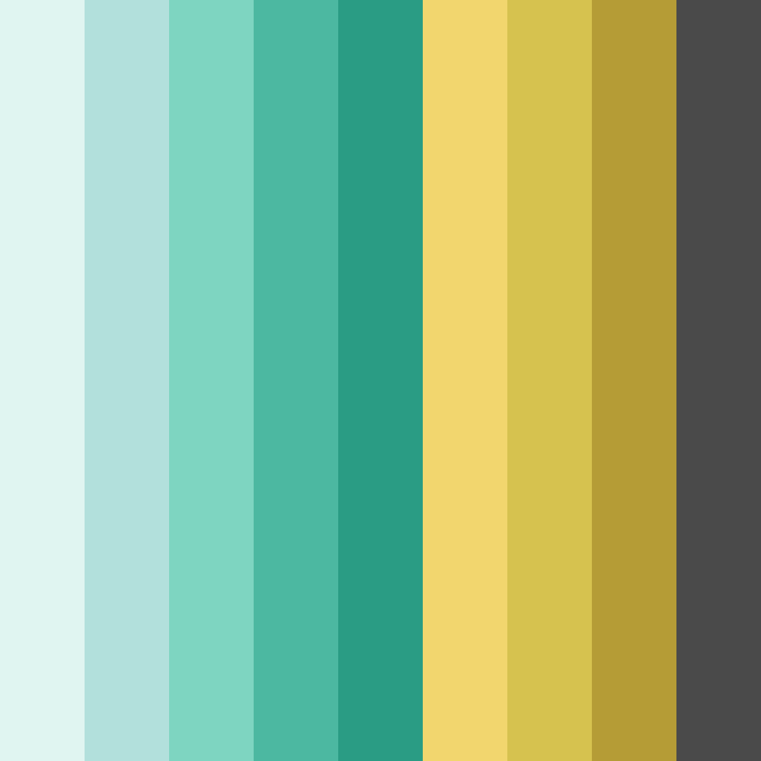 Download teal & gold elegance color palette PNG image (square)