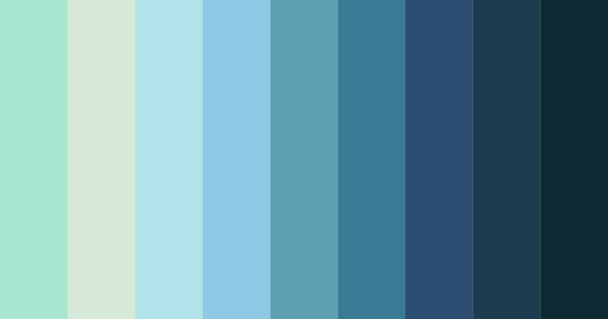Download green to blue fade color palette PNG image (landscape)