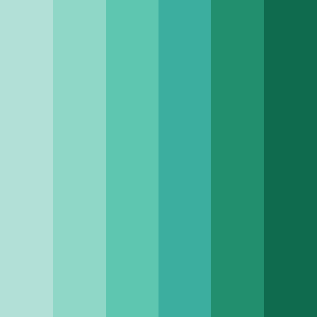Download shades of green jade color palette PNG image (square)