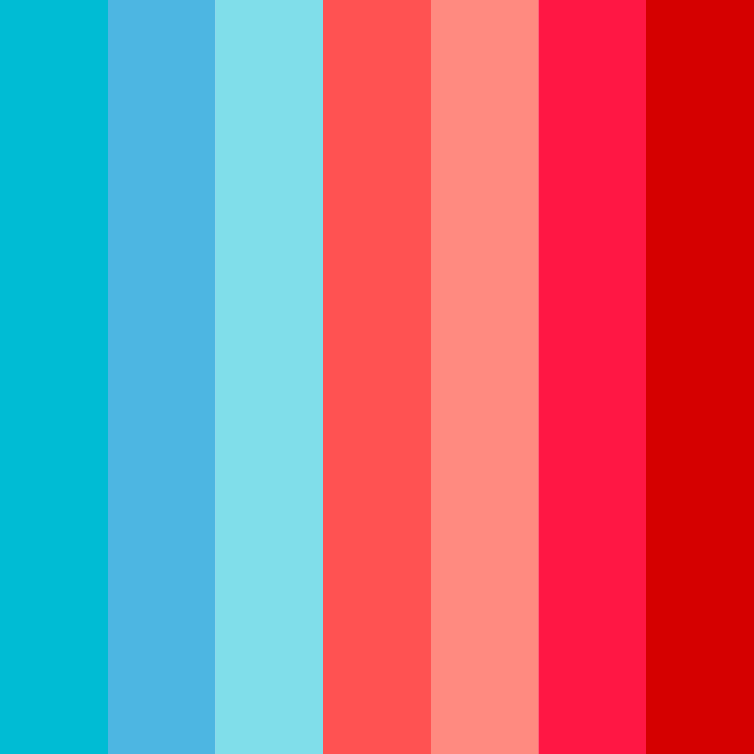Download cyan red delight color palette PNG image (square)