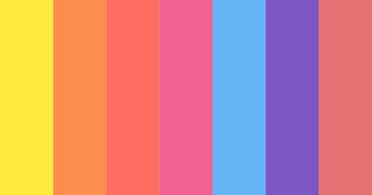 Download vibrant rainbow color palette PNG image (landscape)