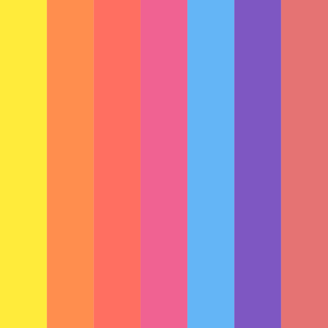 Download vibrant rainbow color palette PNG image (square)