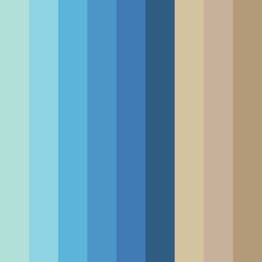 Download teal dunes color palette PNG image (square)
