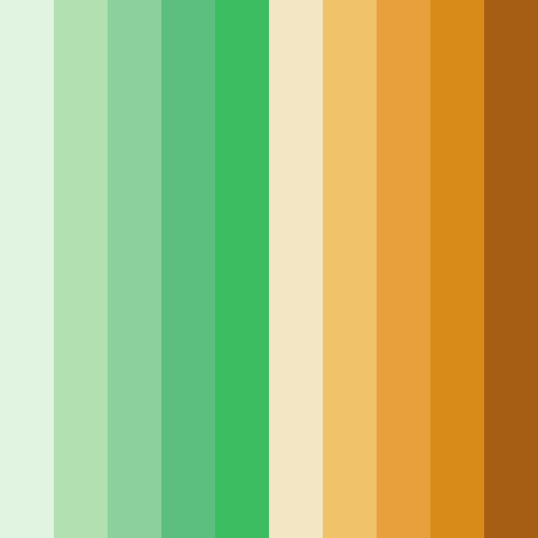 Download green and orange harmony color palette PNG image (square)