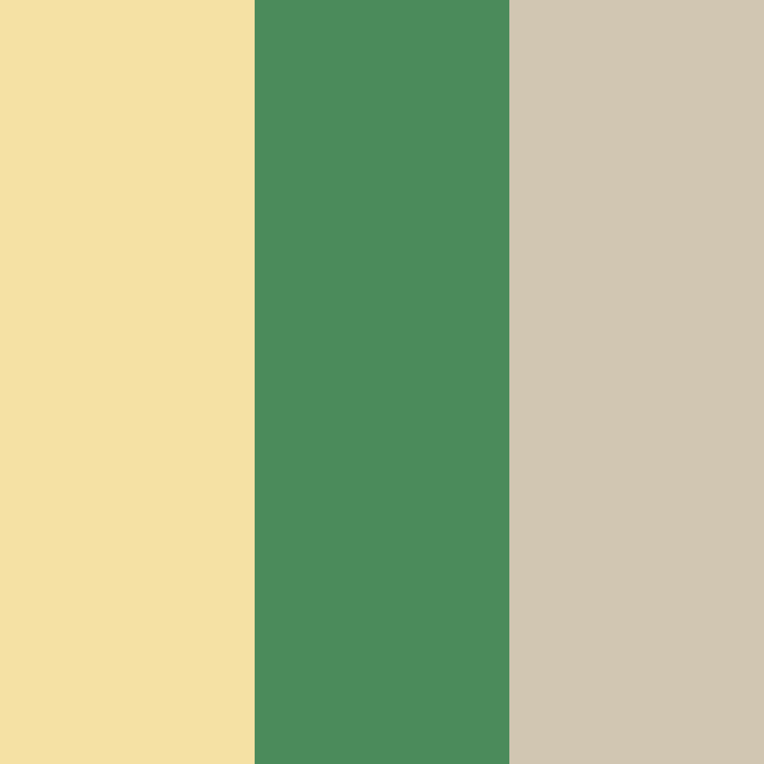 Download golden cream and dark green color palette PNG image (square)