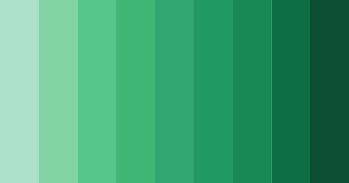 Download emerald shades color palette PNG image (landscape)