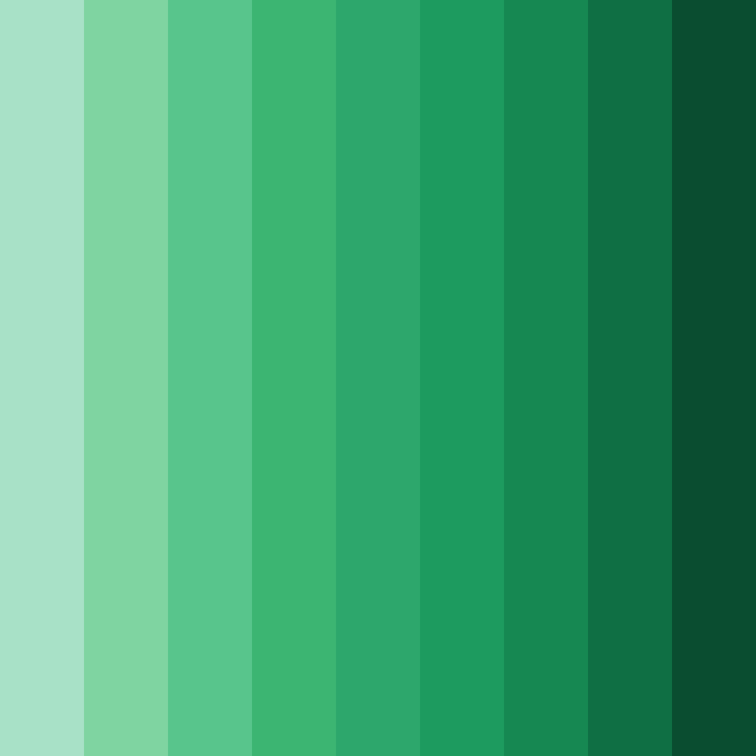 Download emerald shades color palette PNG image (square)