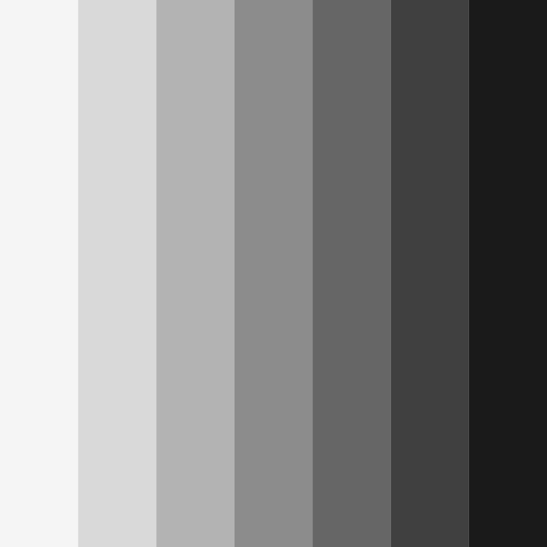 Download shades of black color palette PNG image (square)